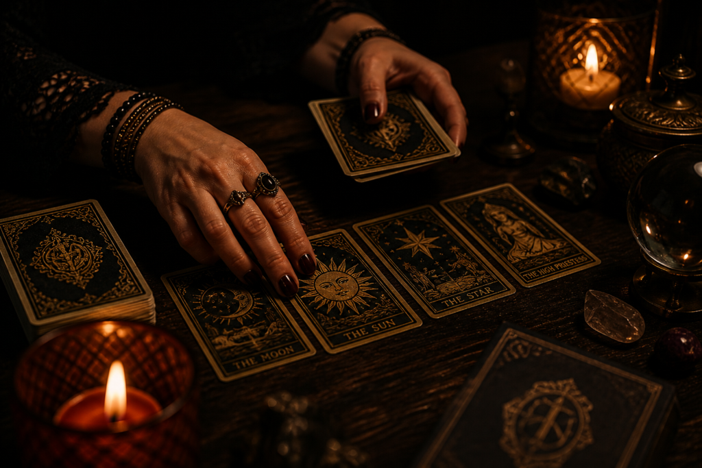 tarot reader hands